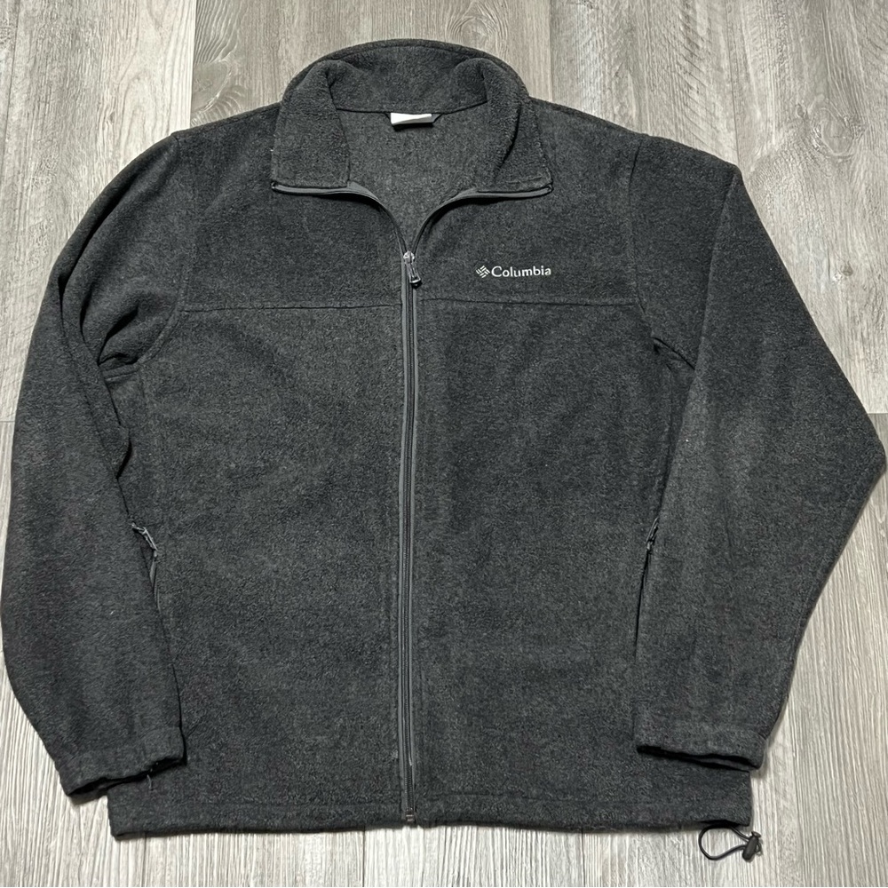 Columbia Men’s zip up sweater / dark Grey / size L